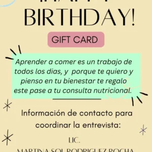 Gift card de nutricion